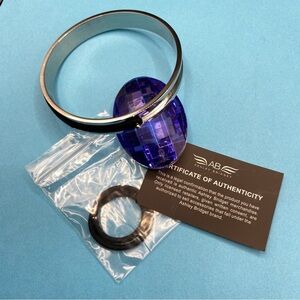 ASHLEY BRIDGET Hair Tie Bangle Silver Tone Bracelet